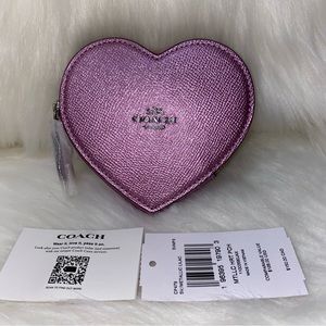 Coach Purple Heart-Shaped Coin Purse